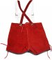 Preview: 60020rot- kurze rote Lederhose + Stegträger für Kinder